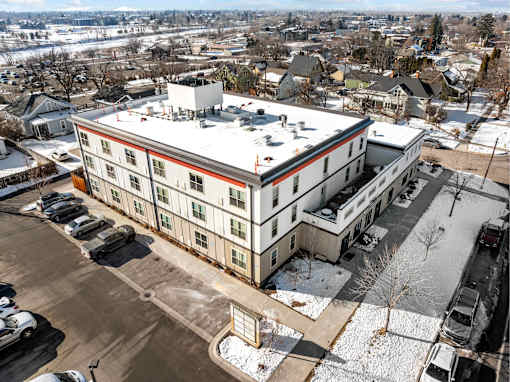 A large white building at Spruce Street, Missoula, MT 59802