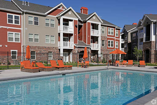 A swimming pool at The Alloy at Geneva, Vineyard, 84058