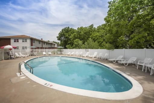 the swimming pool at our apartments
