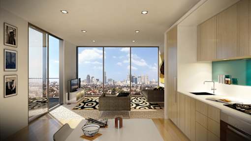 City views from kitchen