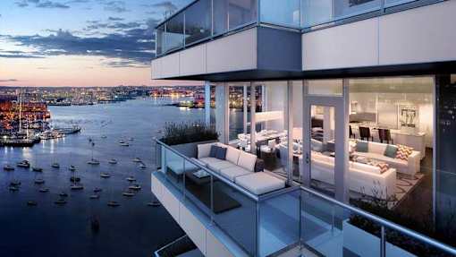 Apartment with waterfront view
