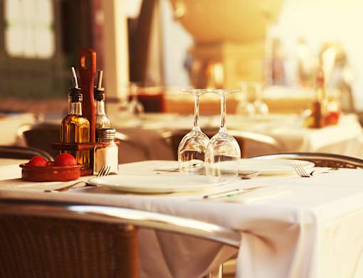 restaurant table setting for two patrons