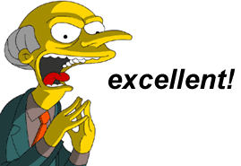 A cartoon character with a yellow complexion and a red tie is saying