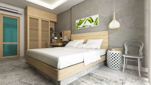 bed in bedroom
