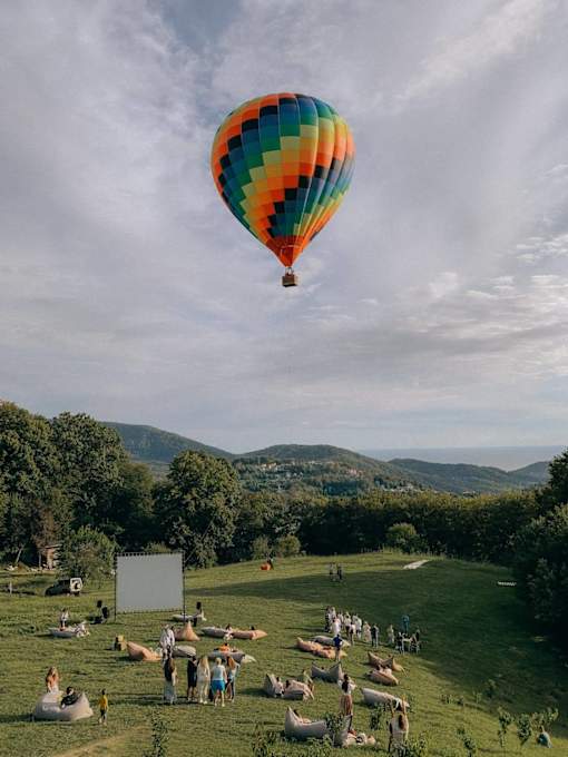 a hot air balloon in the sky
