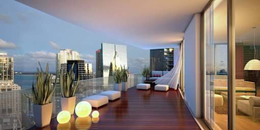 Spacious balconies that overlook the city