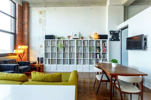 Living room with bookcase
