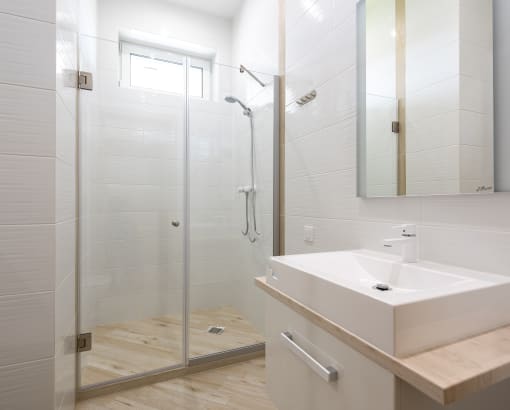 Bathroom  with shower and sink