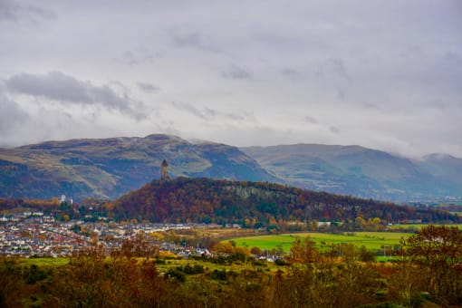 a city from the hill above a city