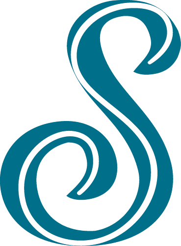 A stylized image of the letter