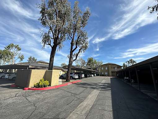 Covered parking at Riverdale Apartment Homes in Hemet, California.