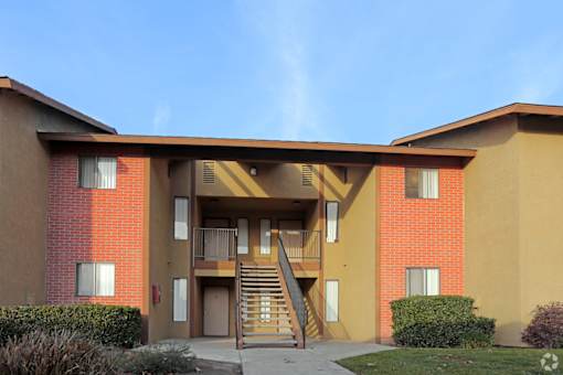 Apartment unit enterances at Riverdale Apartment Homes in Hemet, California.