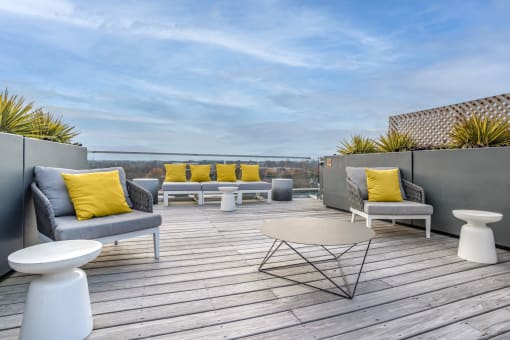 Dominion Rooftop Seating With Coffee Table and Side Tables