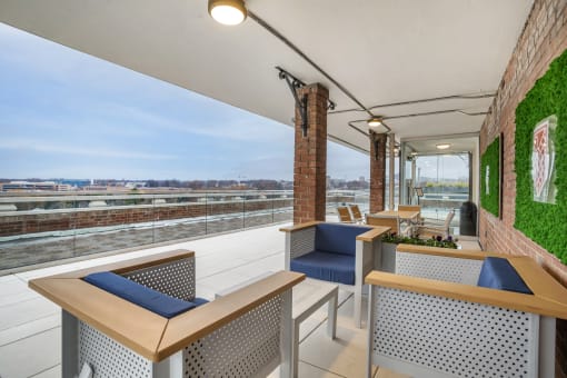 Dominion Rooftop Seating With A Coffee Table