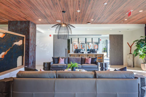 Resident clubhouse with ample seating - BLVD at Revere Beach