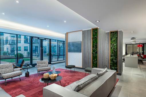 Resident clubhouse social area - Rockwell at Crown