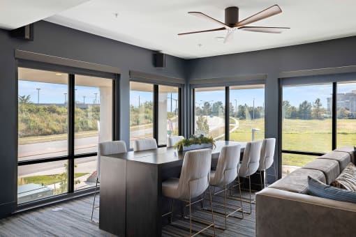 Element 25 conference table with large window views