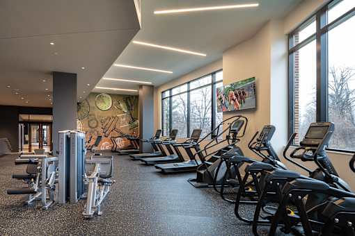State-of-the-art fitness center with cardio station - Brentford at the Mile