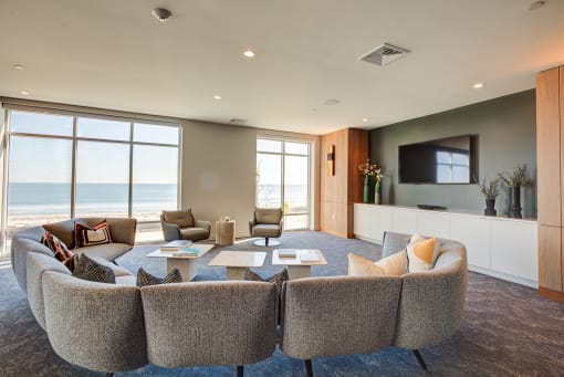 Resident clubhouse media room - BLVD at Revere Beach
