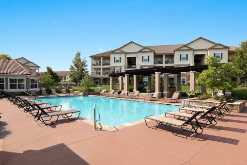 Cordillera Ranch Apartments swimming pool with surrounding sundeck