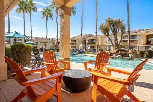 Poolside cabana with ample seating - Arrowhead Landing Apartments