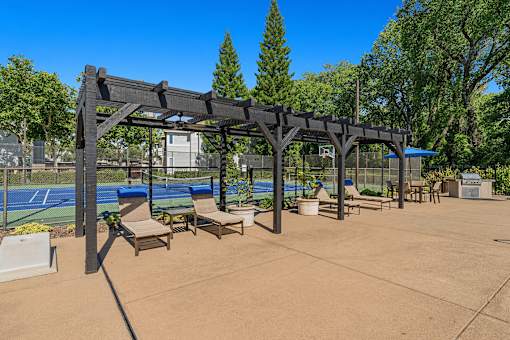 Poolside cabanas near the BBQ station - Preserve at Blue Ravine
