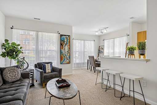 6-foot windows in spacious living rooms - Avenel at Montgomery Square