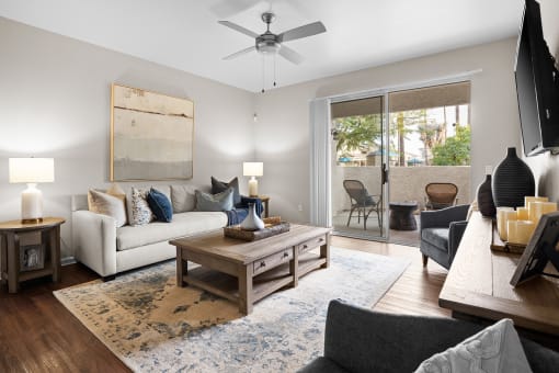 Ceiling fans in living rooms - Arrowhead Landing Apartments
