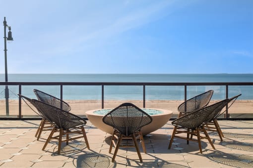 Fire pit with ocean view - BLVD at Revere Beach