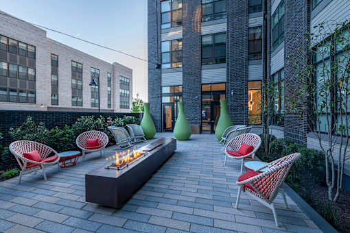 Outdoor fire pit lounge - Rockwell at Crown