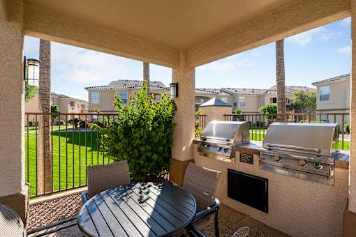 Poolside BBQ grilling station - Arrowhead Landing