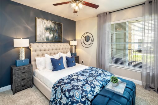 The Retreat at Cinco Ranch bedroom ceiling fan