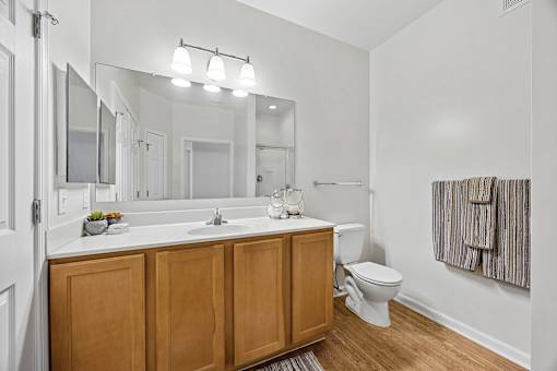 Well-lit bathroom vanities - Avenel at Montgomery Square