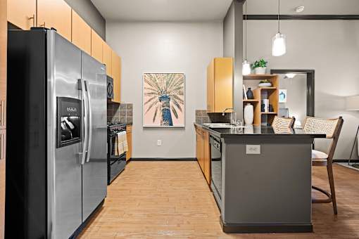 Modern stainless steel appliances - Foothills at Old Town Apartments