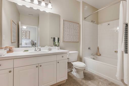 Well-lit bathrooms - Lantern Woods Apartments