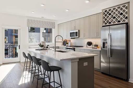 Wine storage above refrigerators - Stonehill at West Orange
