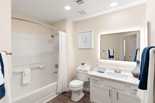 Well-lit bathrooms - Arrowhead Landing Apartments