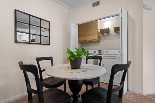 Antelope Ridge Apartments dining nook and washing machines