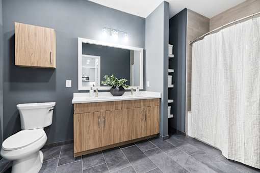 Shaker cabinetry in bathrooms - Stonehill at West Orange