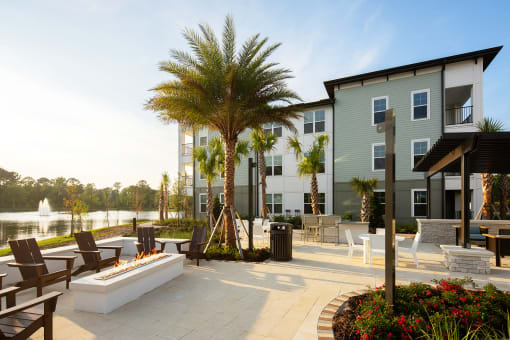 Drift Town Center East outdoor fire pit area