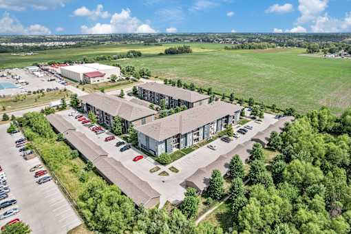 Arial View of a Building at Capitol Grove Apartments, Des Moines, IA, 50317