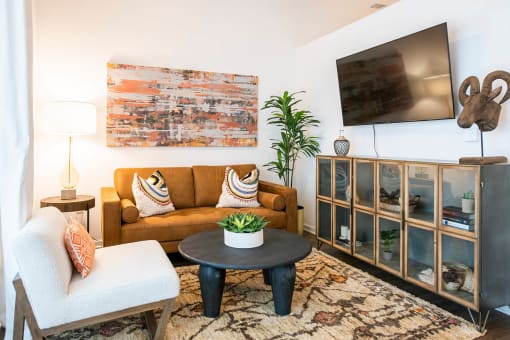 Living Room in Luxury Studio Apartment in Overland Park, KS