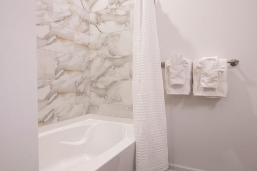 Bathroom with quartz tile in Luxury 2 Bedroom Apartments Leawood, KS