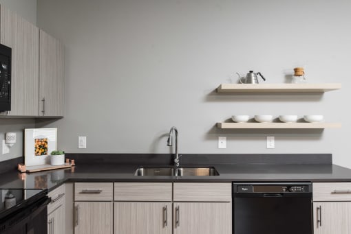 Pet Friendly Apartments Des Moines kitchen with modern finishes