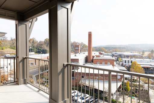 Beautiful balcony with relaxing city view at District on the Etowah Apartments, Canton