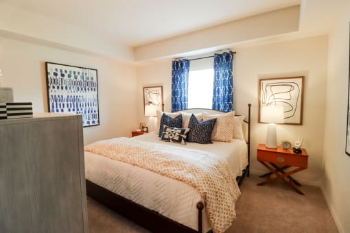Apartment home bedroom with 9 foot ceilings located in Naples,FL at The Crest at Naples, Florida, 34113