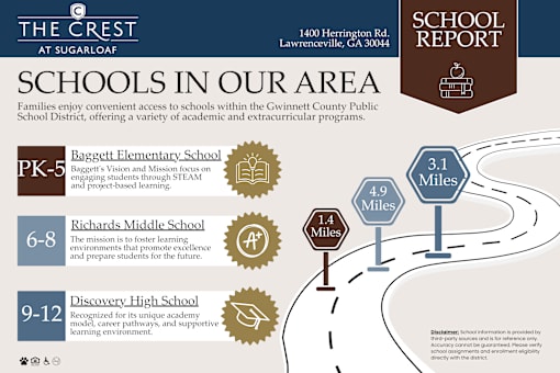 School map at The Crest at Sugarloaf, Lawrenceville, GA 30044