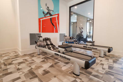 The Wren Fitness Studio rowing machines located in Lawrenceville,GA