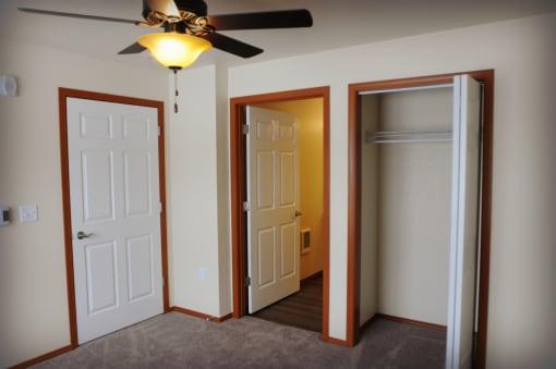 Image of space containing hanger racks