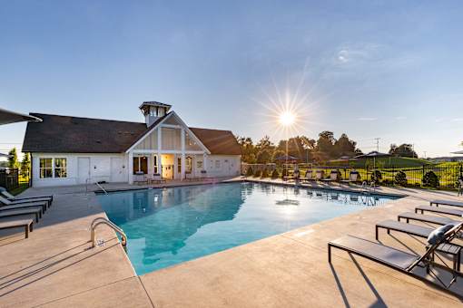 A pool with sunlight shining on it.